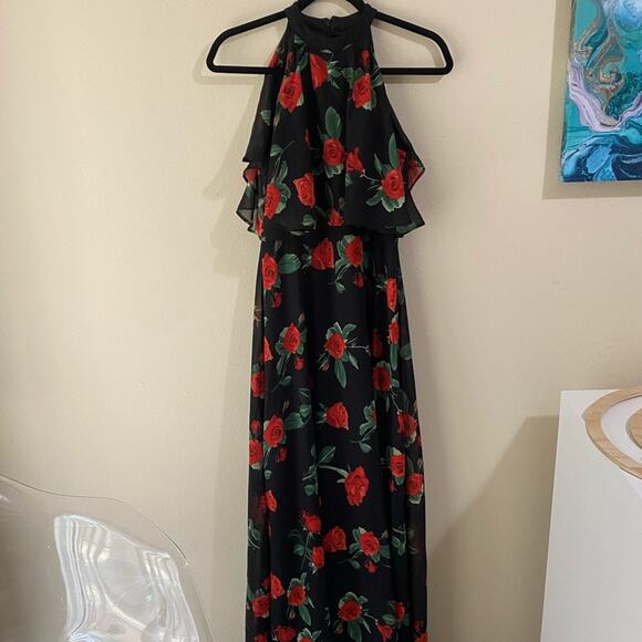 Liza Luxe Rose Print Sleeveless Maxi Size XS - Picture 3 of 7